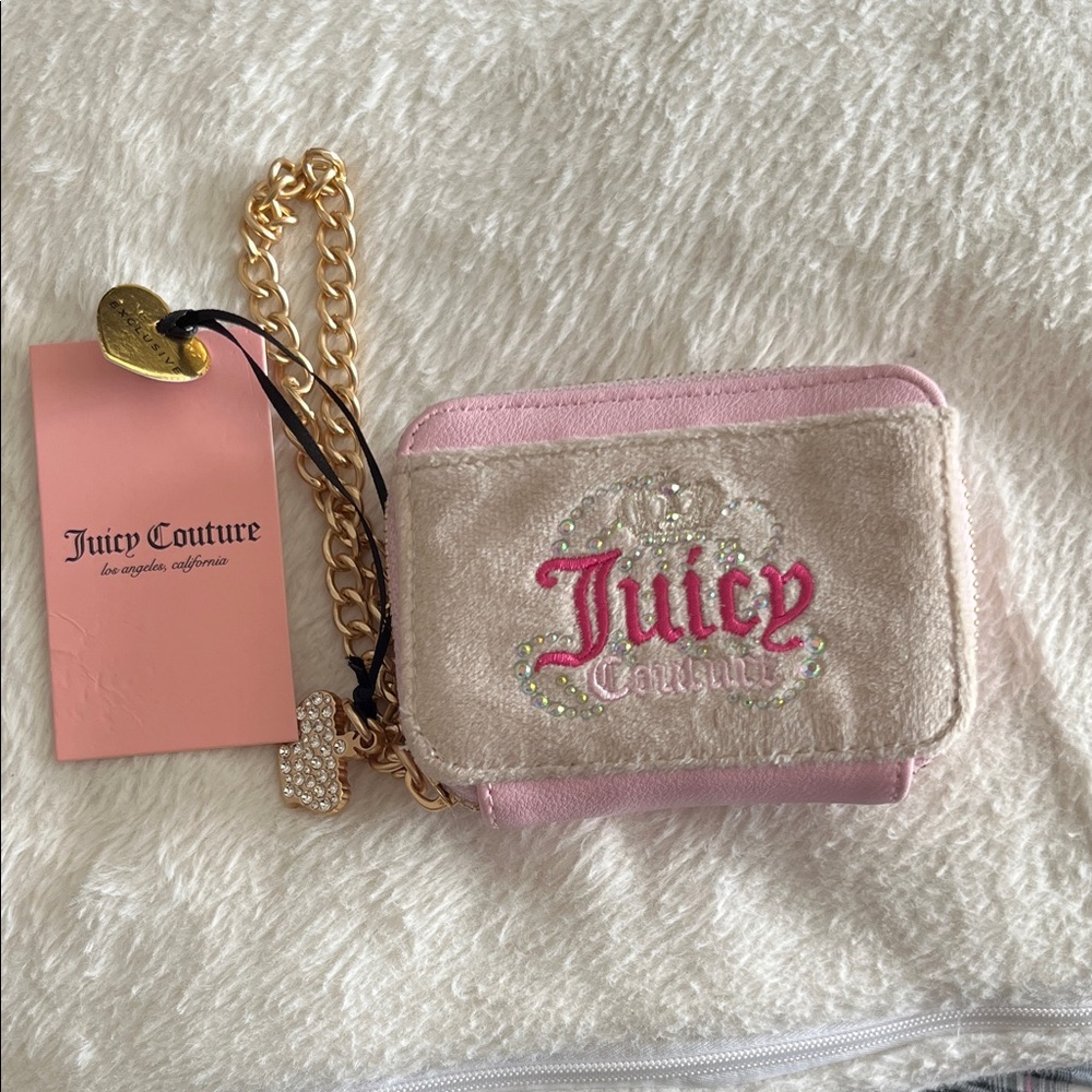 Juicy Couture Pink and Cream Wristlet
